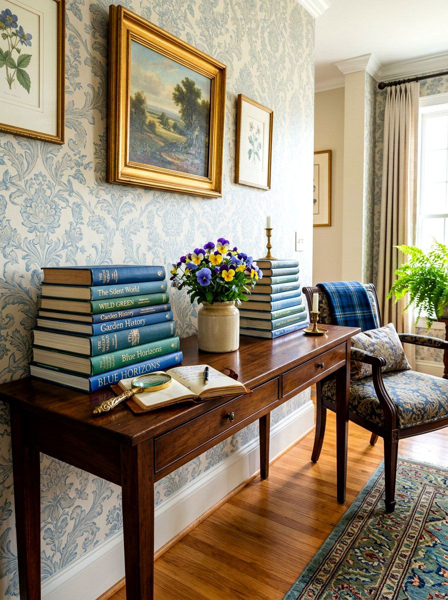 Book Stack Entry Decor - 30 spring entry table ideas