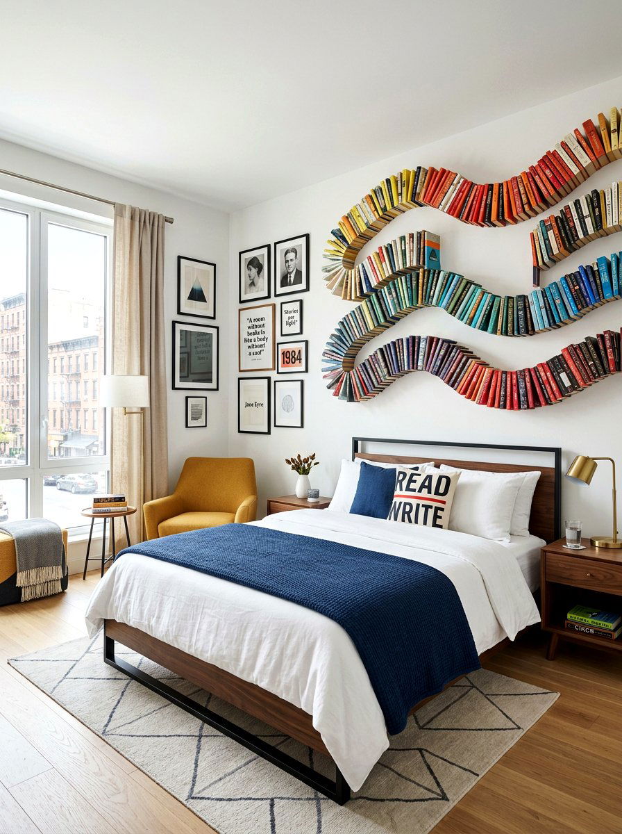 Book Wall Art Decor - 30 book trove bedroom ideas