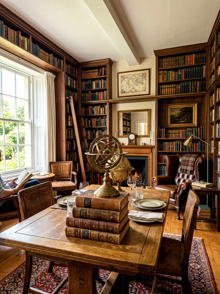 Book stack table decor - 30 simple centerpiece dining ideas