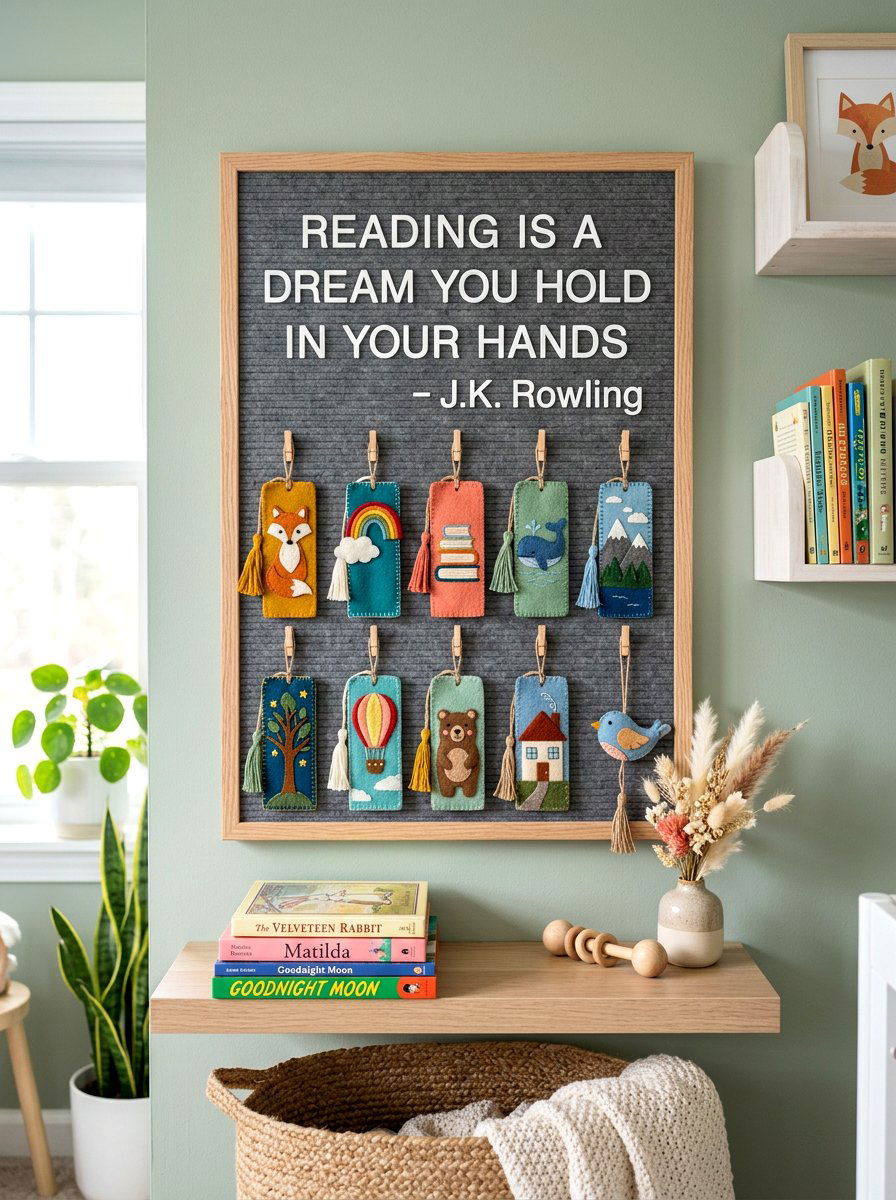 Bookmark felt board - 30 bookmark display ideas
