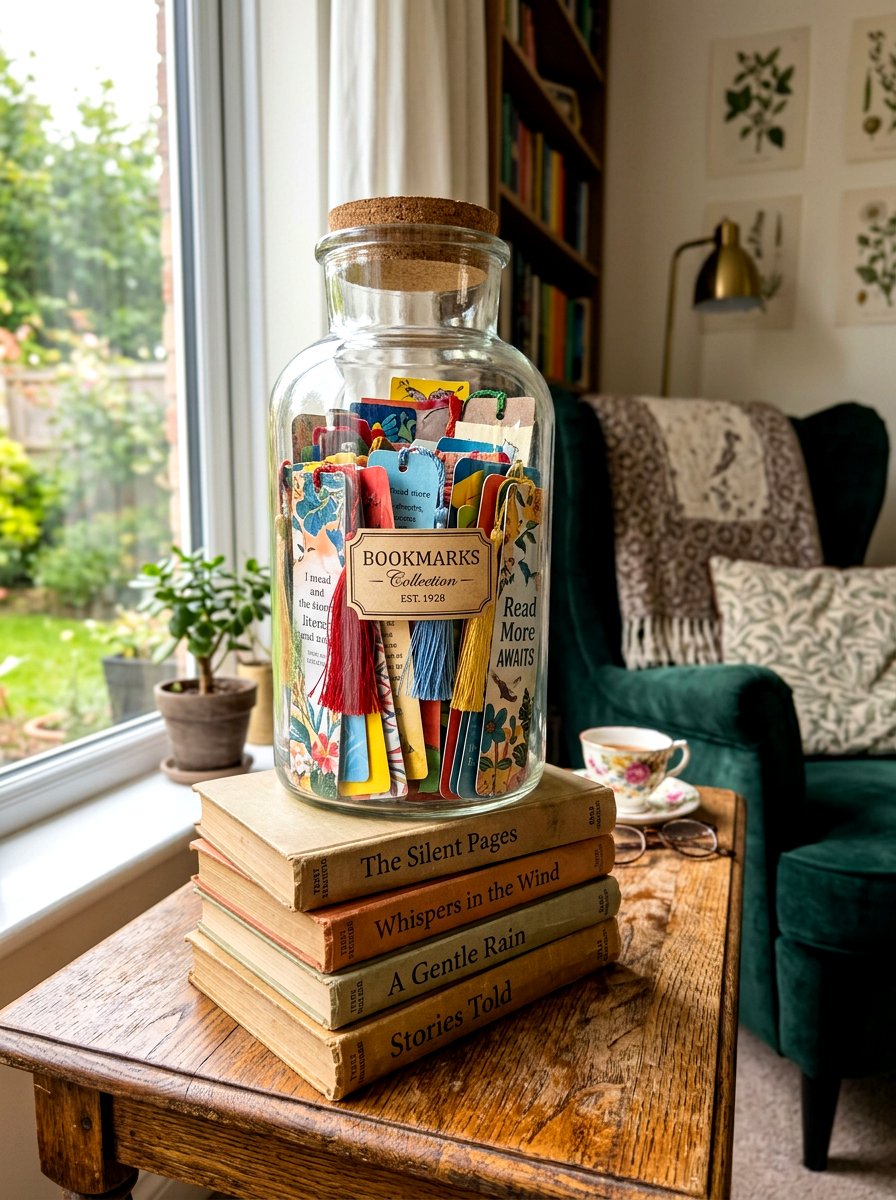 Bookmark glass jar - 30 bookmark display ideas