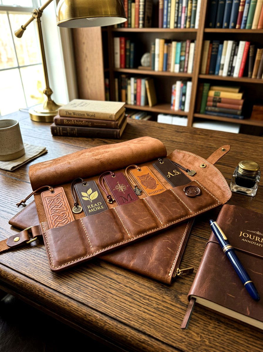 Bookmark leather roll - 30 bookmark display ideas