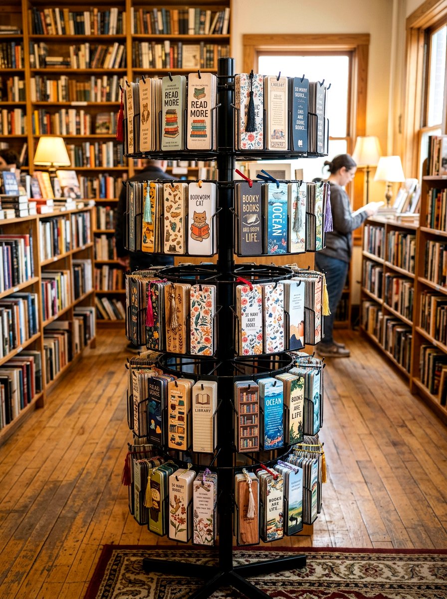 Bookmark rotating display rack - 30 bookmark display ideas