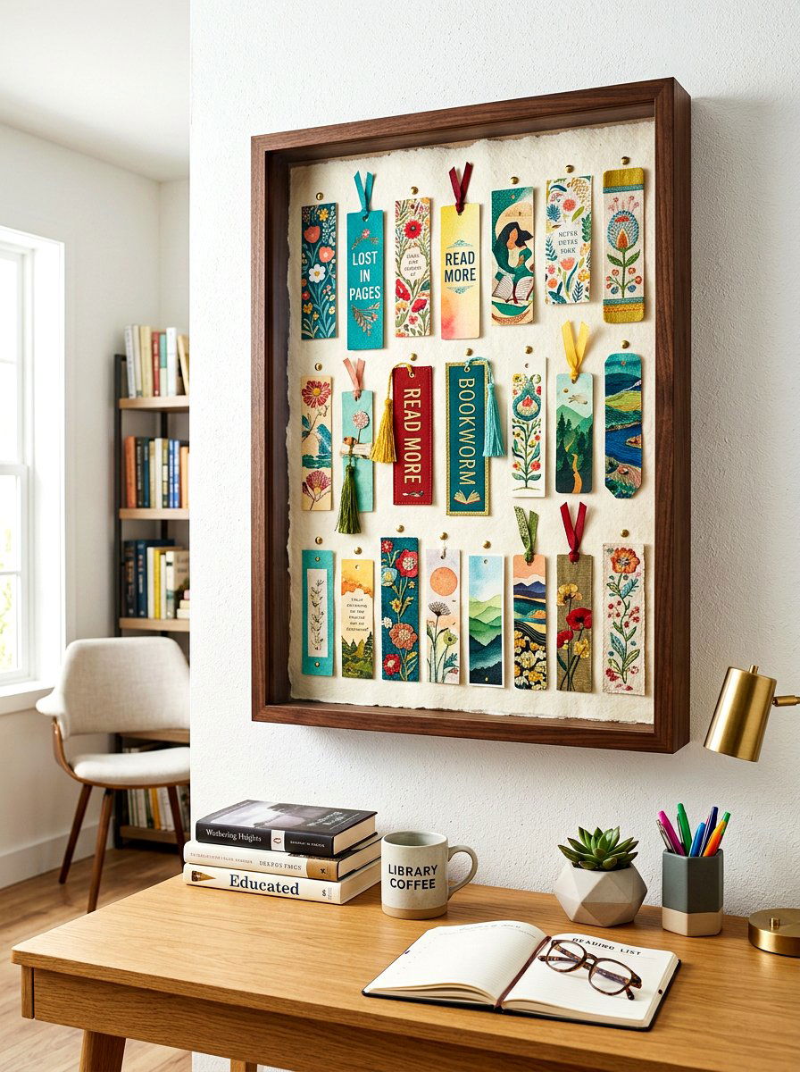 Bookmark shadow box - 30 bookmark display ideas