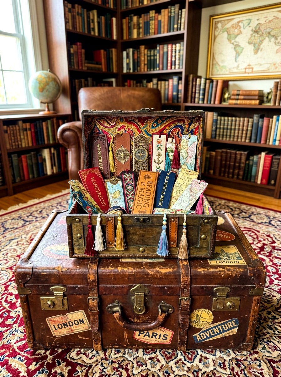 Bookmark vintage trunk - 30 bookmark display ideas