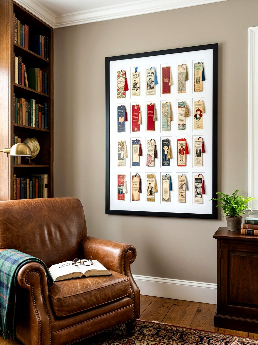 Bookmark wall frame - 30 bookmark display ideas