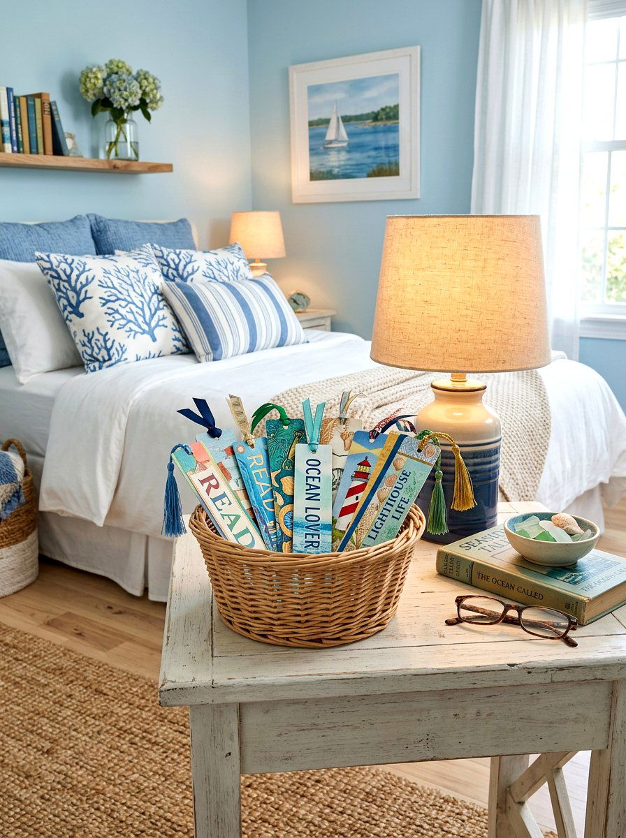 Bookmark wicker basket - 30 bookmark display ideas