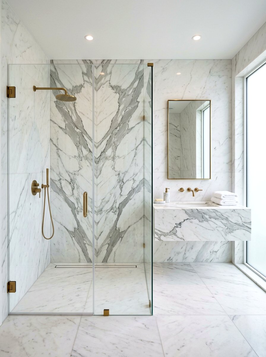30 Stone Slab Shower Ideas for a Modern, Luxurious Look