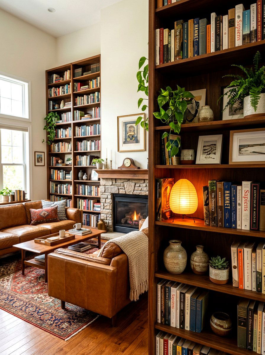Bookshelf Accent Light - 30 paper lantern lighting ideas