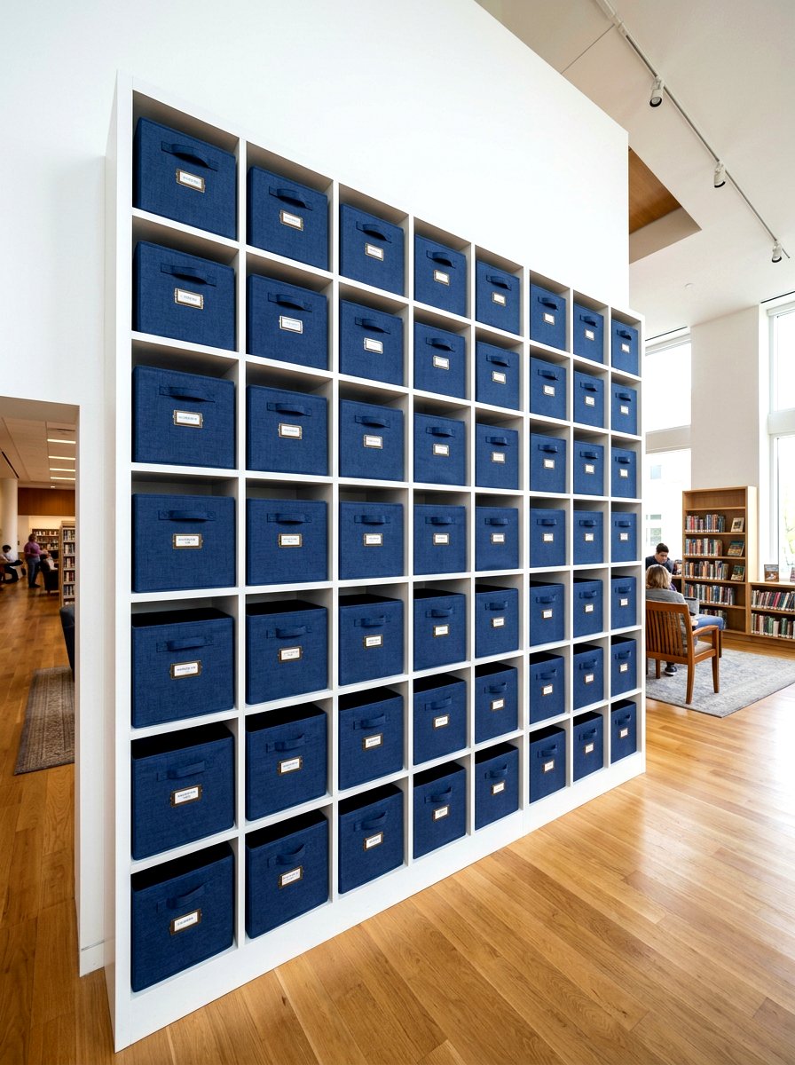 Bookshelf Cubby Bin - 30 office organization ideas