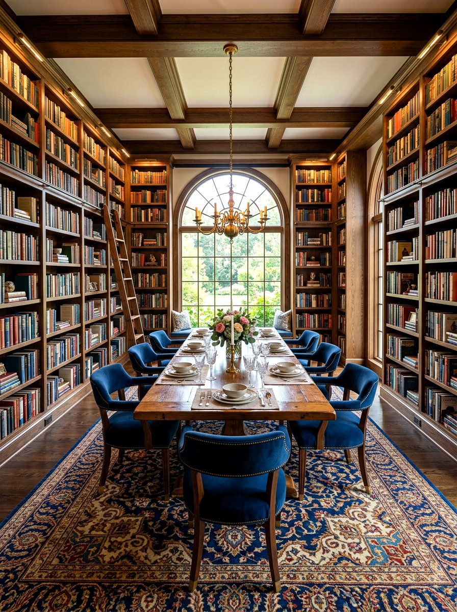 Bookshelf Dining Room - 30 cafe style dining ideas