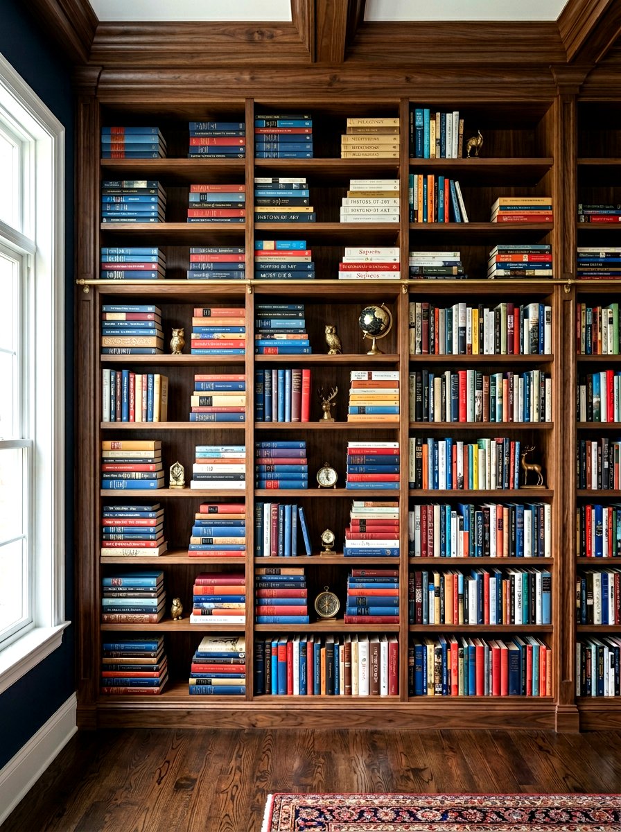 Bookshelf Horizontal Layout - 30 stacked books decor ideas