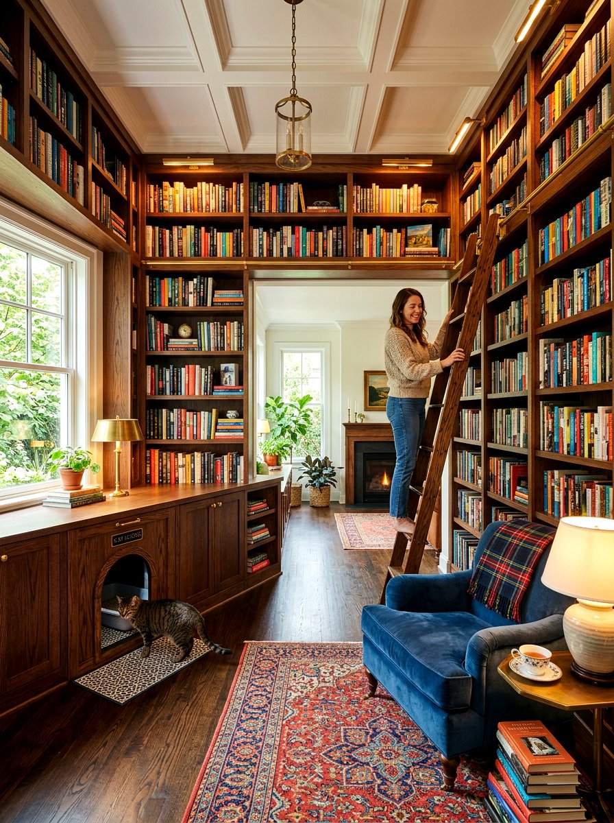 Bookshelf Lower Cabinet Enclosure - 30 hidden litter area ideas aesthetic