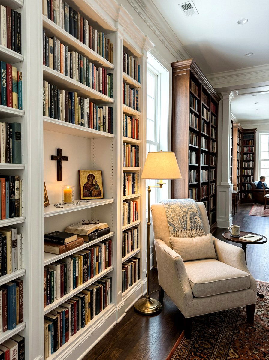 Bookshelf Prayer Nook - 30 prayer corner ideas