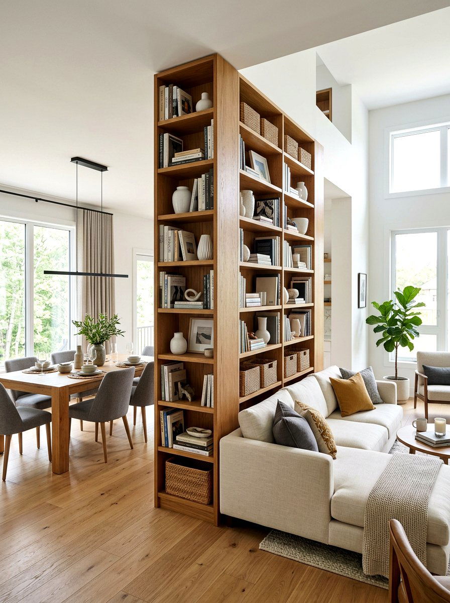 Bookshelf Room Divider - 30 smart storage home ideas
