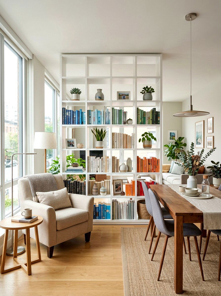 Bookshelf Room Divider - 30 freestanding screen divider ideas