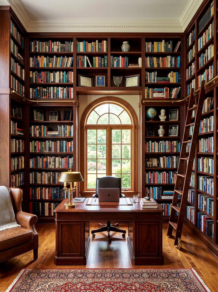 Bookshelf Wall Study Space - 30 teen study room ideas