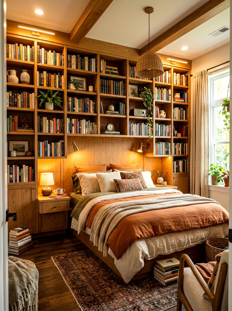 Bookshelf Wall Unit - 30 headboard wall ideas