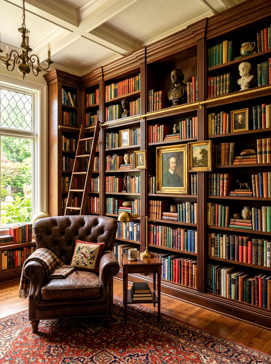 Bookshelf Wealth Aesthetic