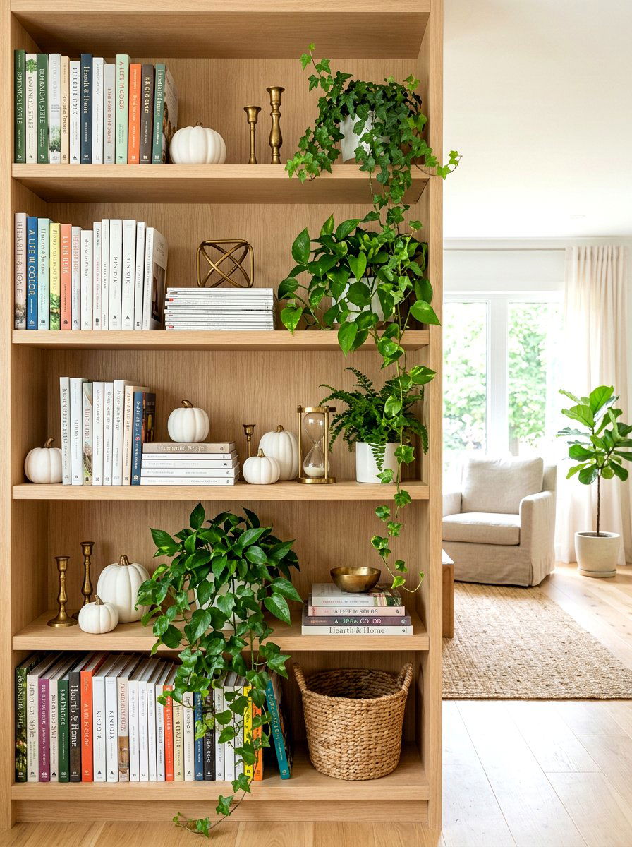 Bookshelf styling - 30 fall reset home ideas