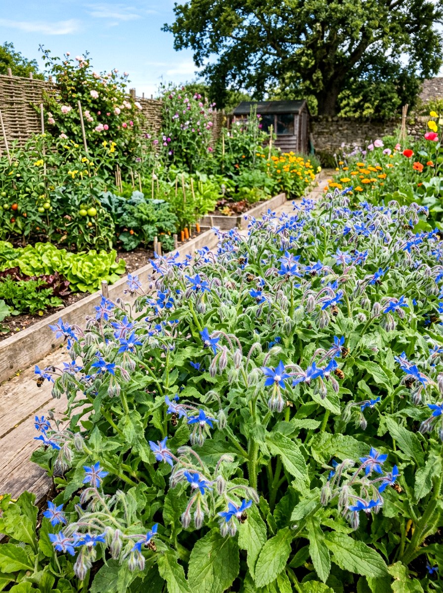 Borage Plant Patch - 30 bee friendly garden ideas
