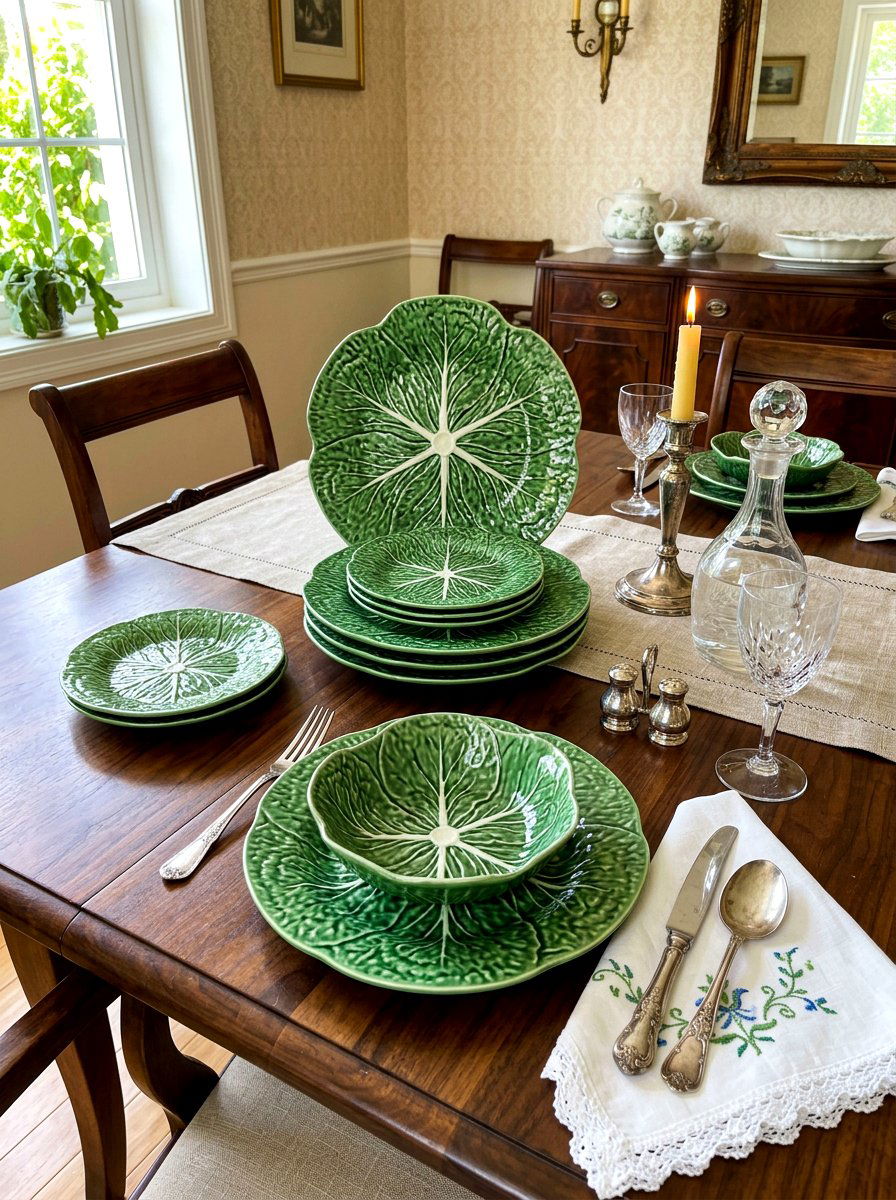 Bordallo Pinheiro Cabbage Ware - 30 cabbage plate tablescape ideas