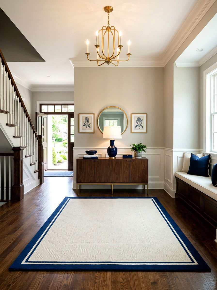 Bordered Entry Rug - 30 foyer rug ideas