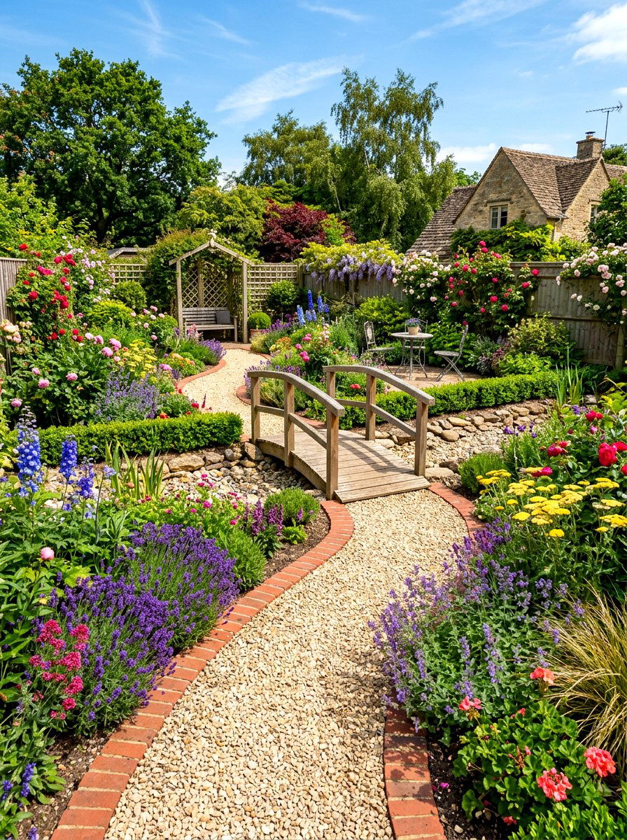 Bordered Gravel Garden - 30 gravel backyard ideas