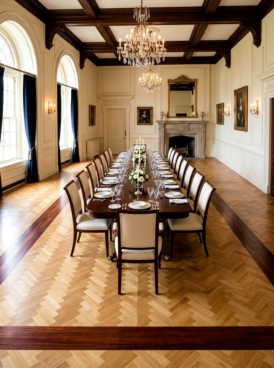 Bordered Parquet Floor - 30 parquet floor ideas