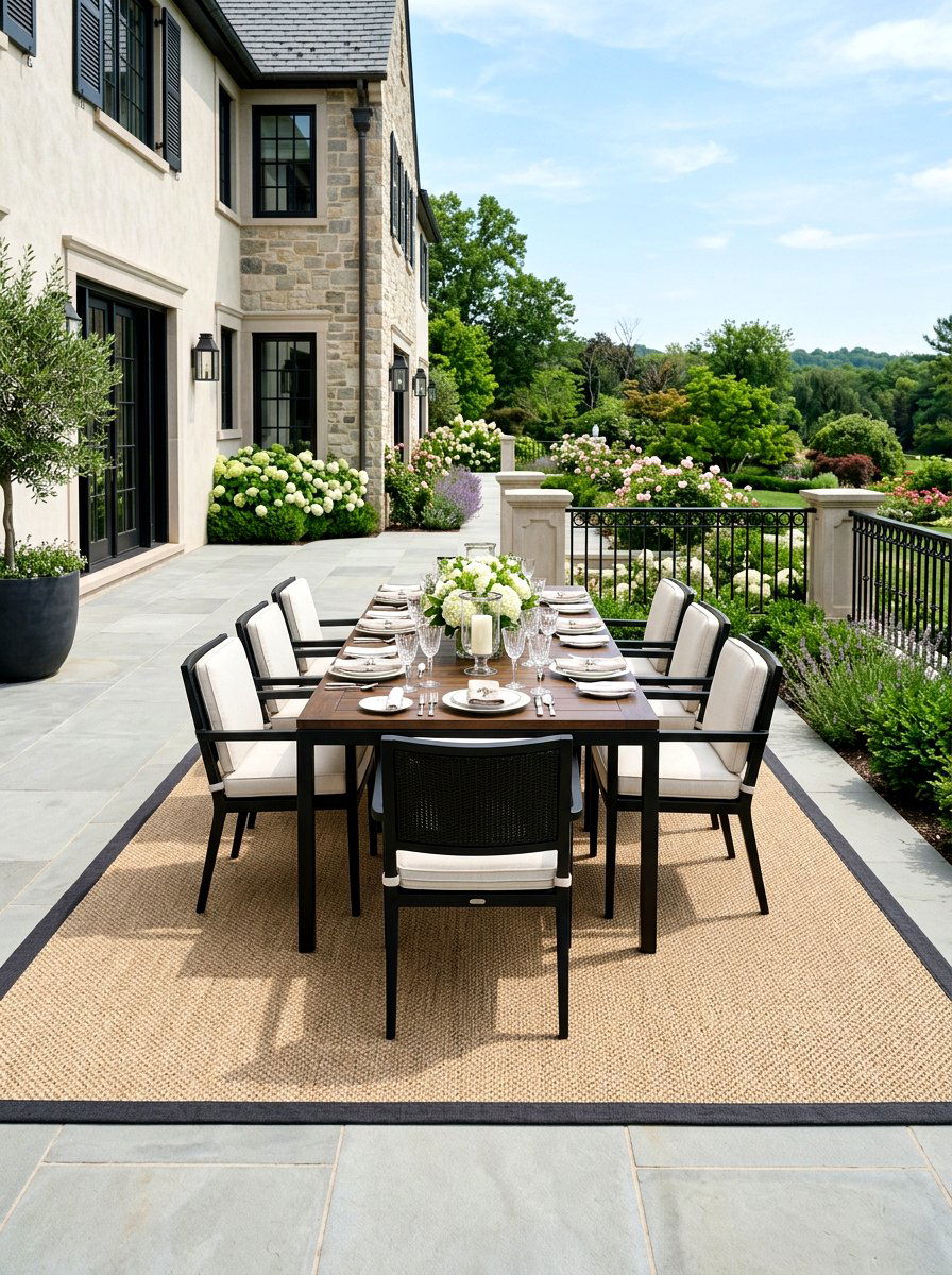 Bordered Sisal Patio Rug - 30 patio rug ideas