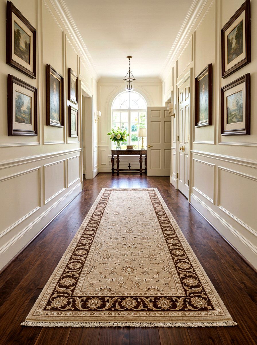 Bordered rug runner - 30 hallway runner ideas