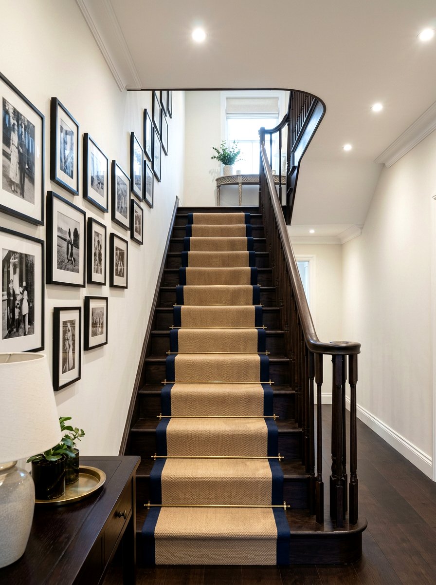 Bordered stair runner - 30 stair runner ideas
