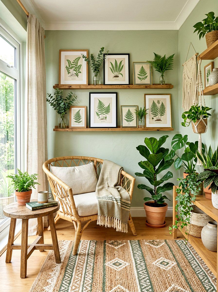Botanical Art Ledge - 30 gallery ledge wall ideas