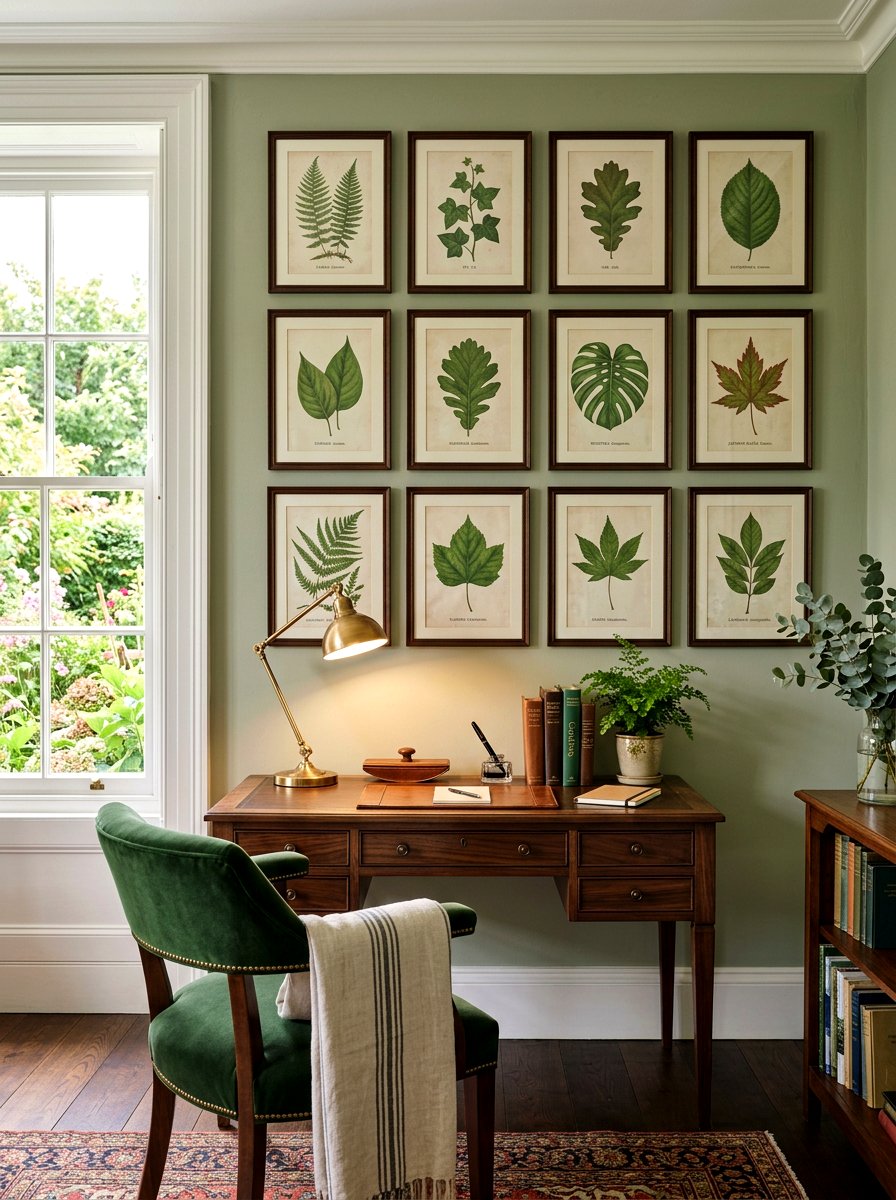 Botanical Art Wall - 30 study wall ideas