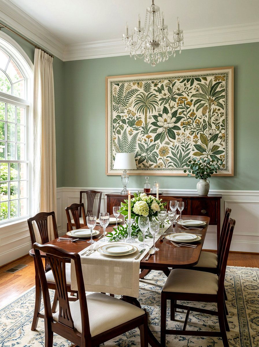 Botanical Block Print Textile - 30 framed textile wall ideas