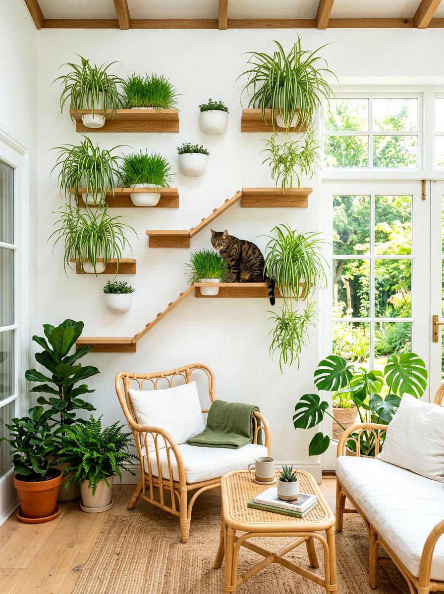 Botanical Cat Wall Planter - 30 cat climbing wall aesthetic ideas