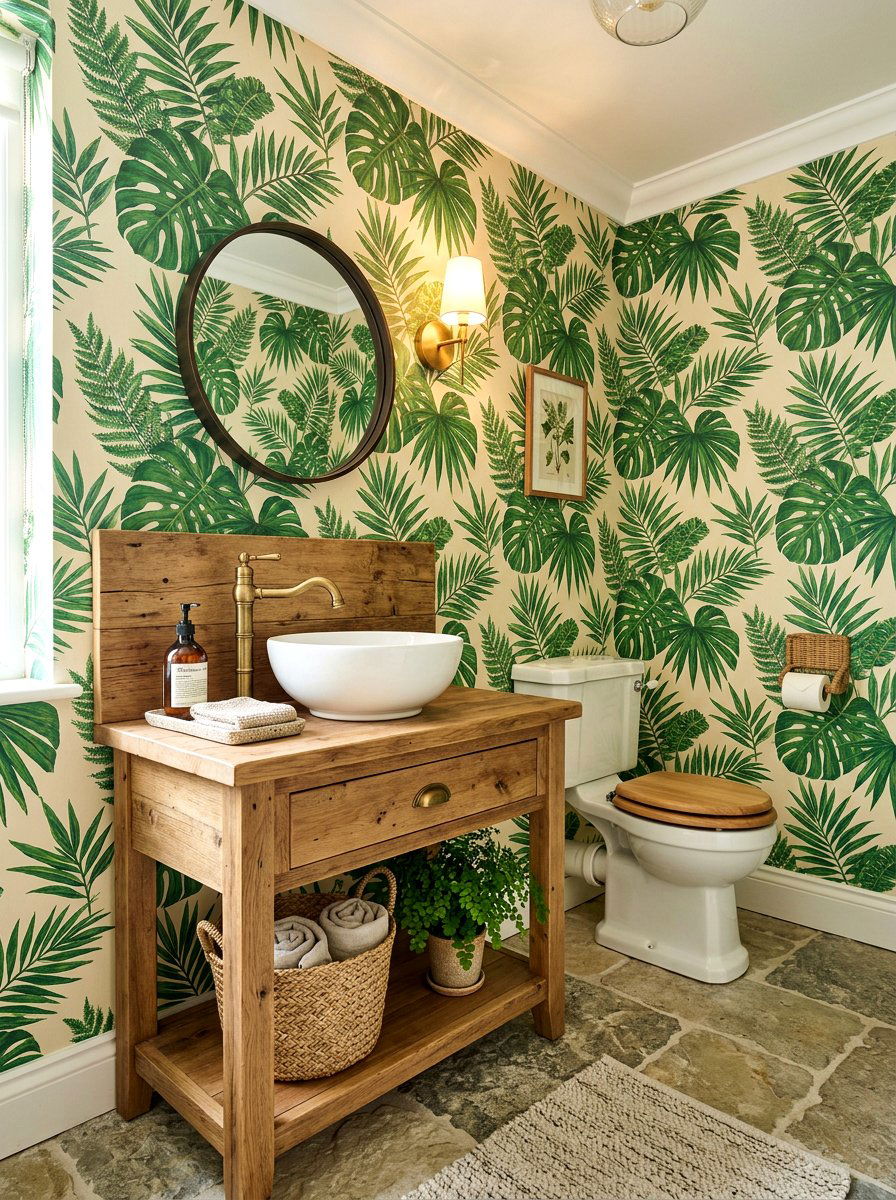 Botanical Cloakroom Wallpaper - 30 cloakroom ideas