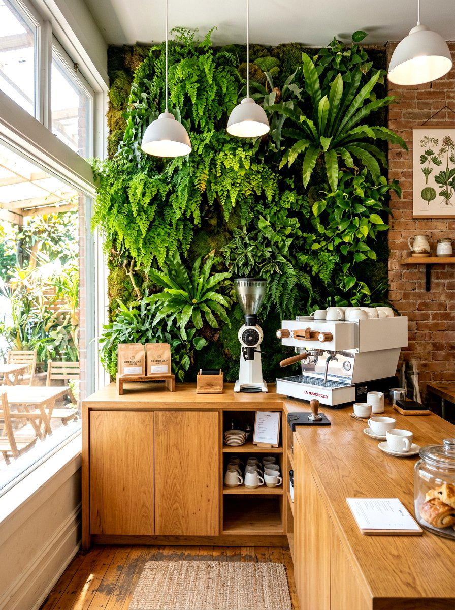 Botanical Coffee Nook - 30 coffeehouse kitchen corner ideas