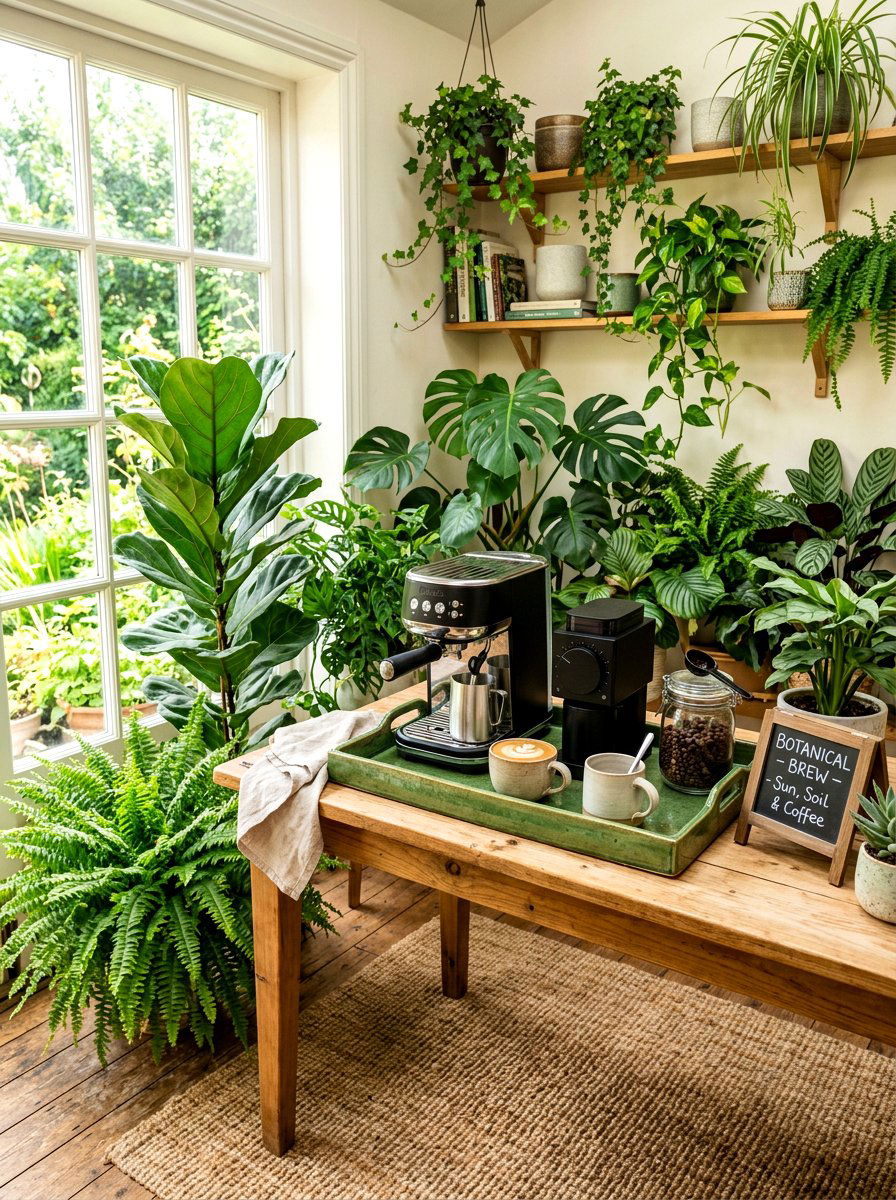 Botanical Coffee Station Decor - 30 bedroom coffee corner ideas