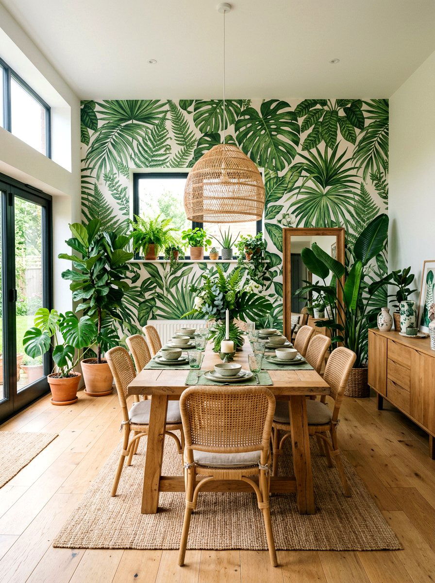 Botanical Dining Room Wallpaper - 30 dining room wallpaper ideas