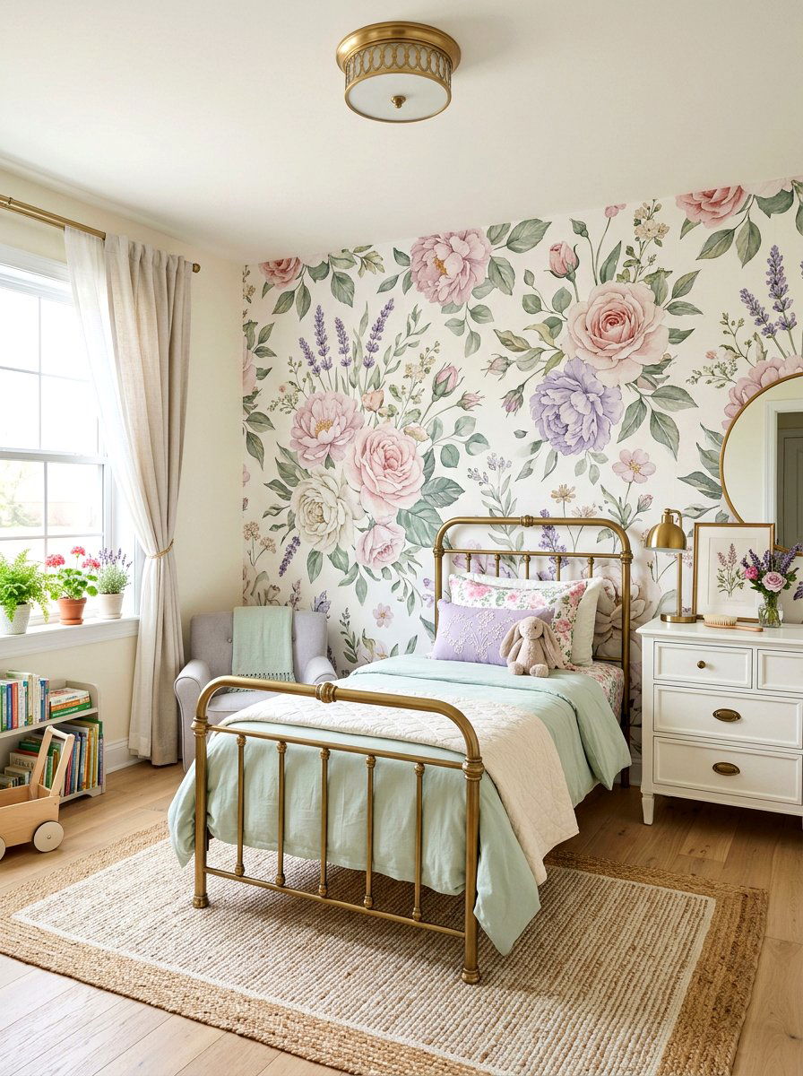 Botanical Floral Kids Room - 30 kids room ideas