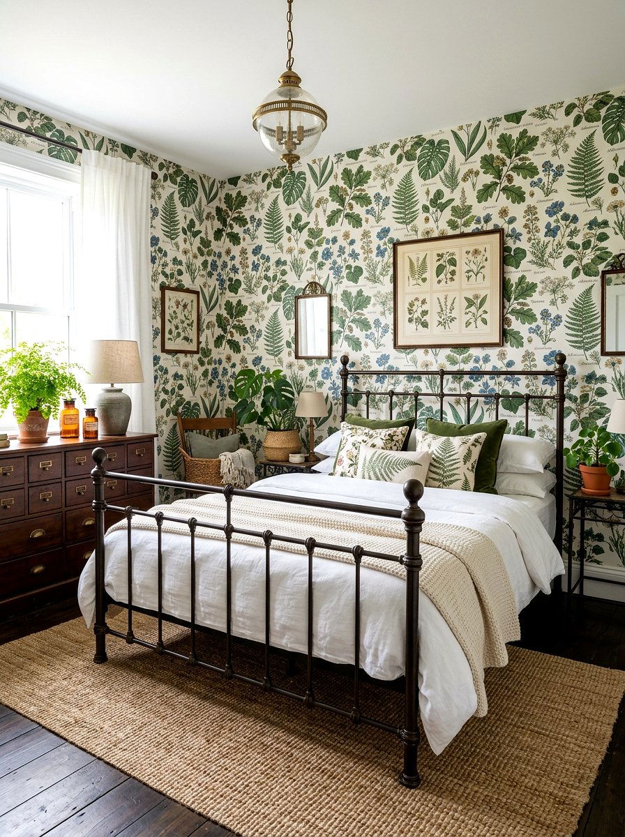 Botanical Floral Wallpaper - 30 floral wallpaper bedroom ideas