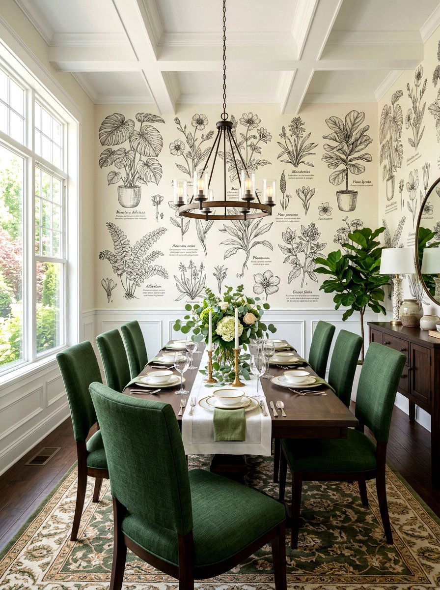 Botanical Garden Mural - 30 peel and stick mural ideas