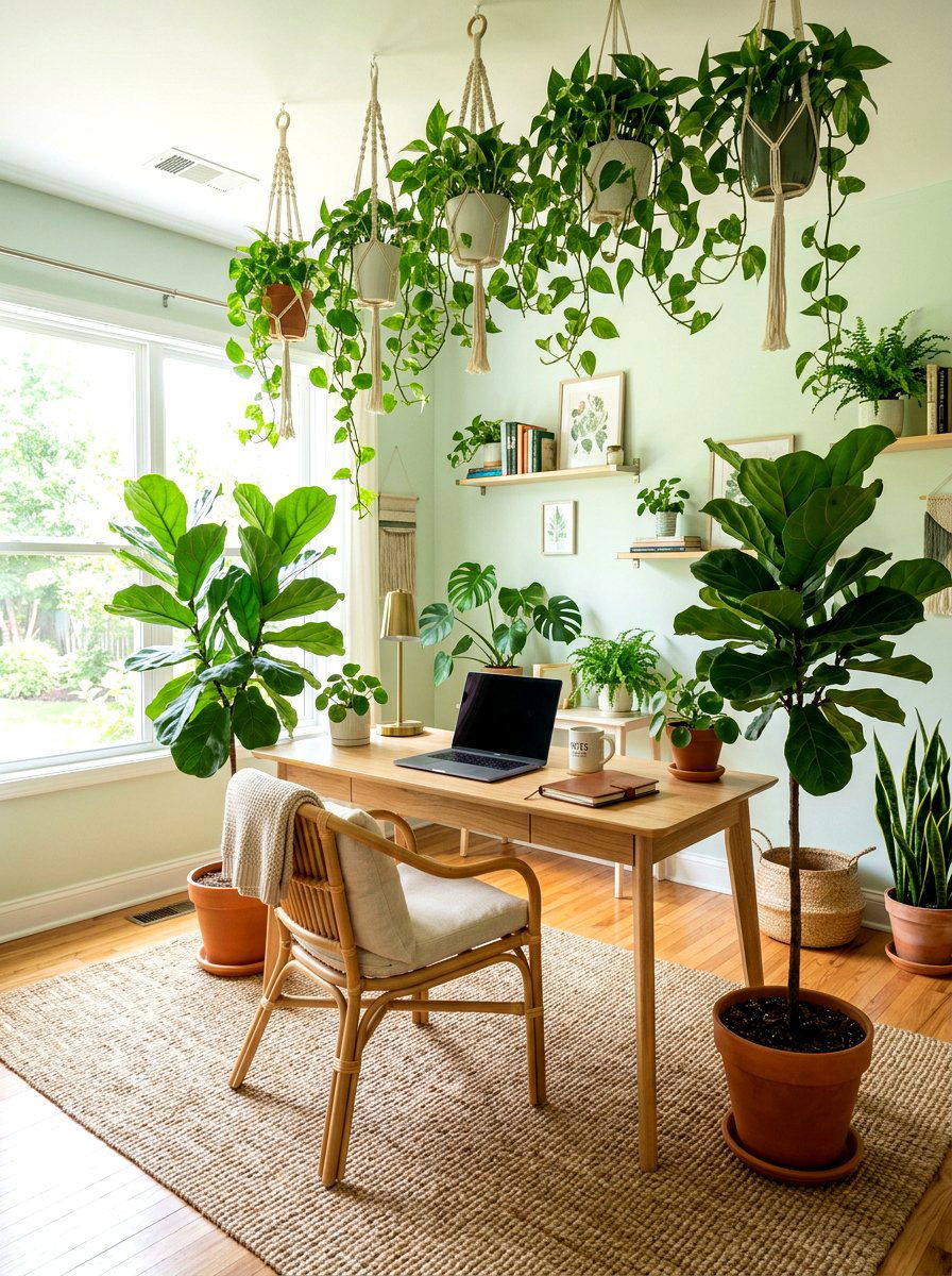 Botanical Home Office - 30 writing room ideas