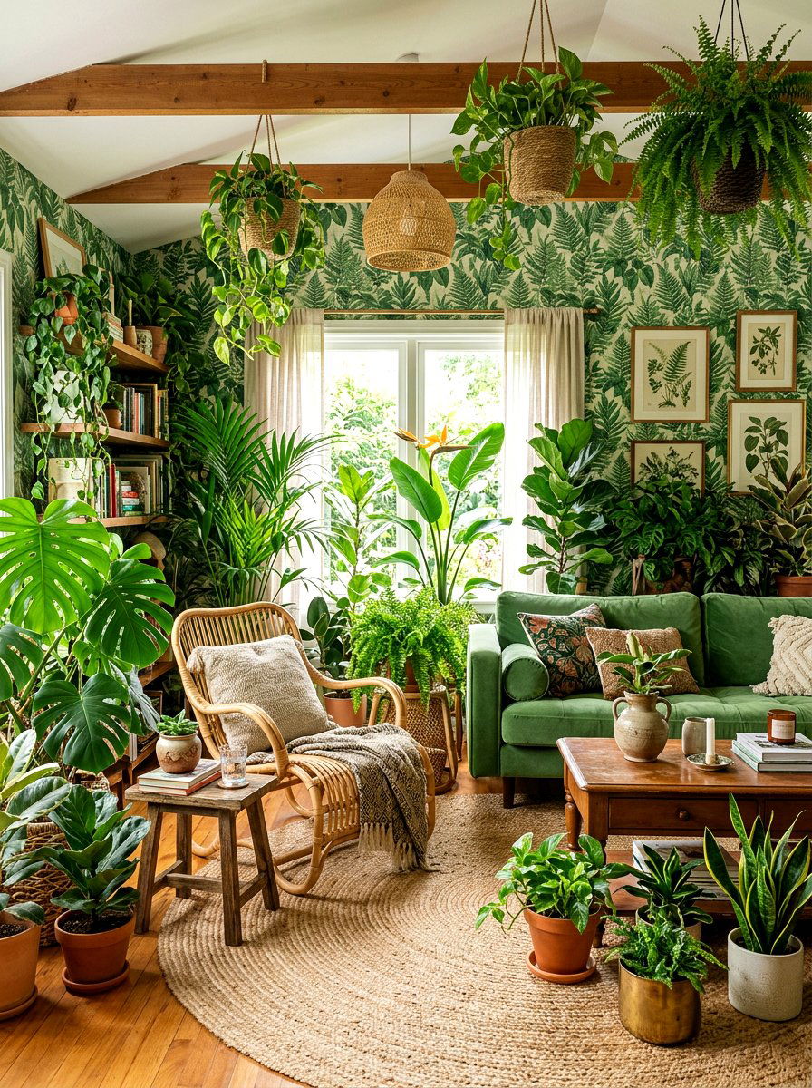 Botanical Living Room - 30 maximalist living room ideas