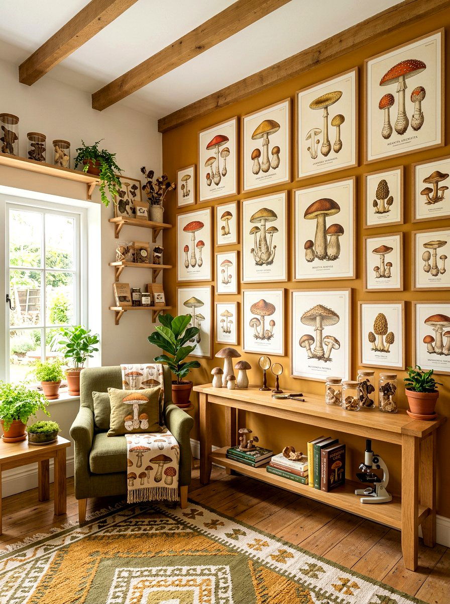 Botanical Mushroom Nursery Art - 30 mushroom nursery ideas