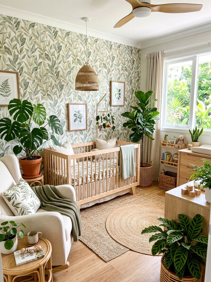 Botanical Neutral Nursery - 30 neutral nursery ideas
