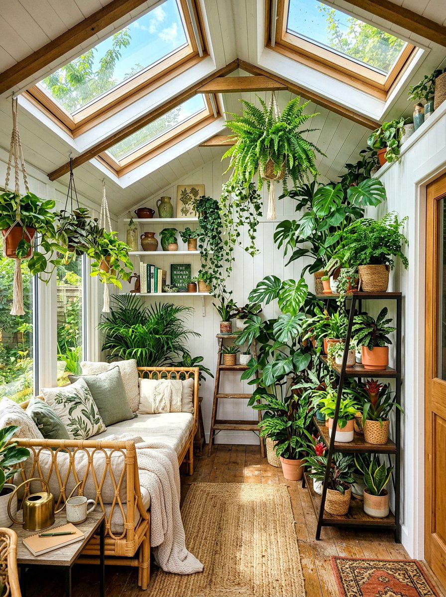 Botanical Plant Paradise - 30 she shed interior ideas