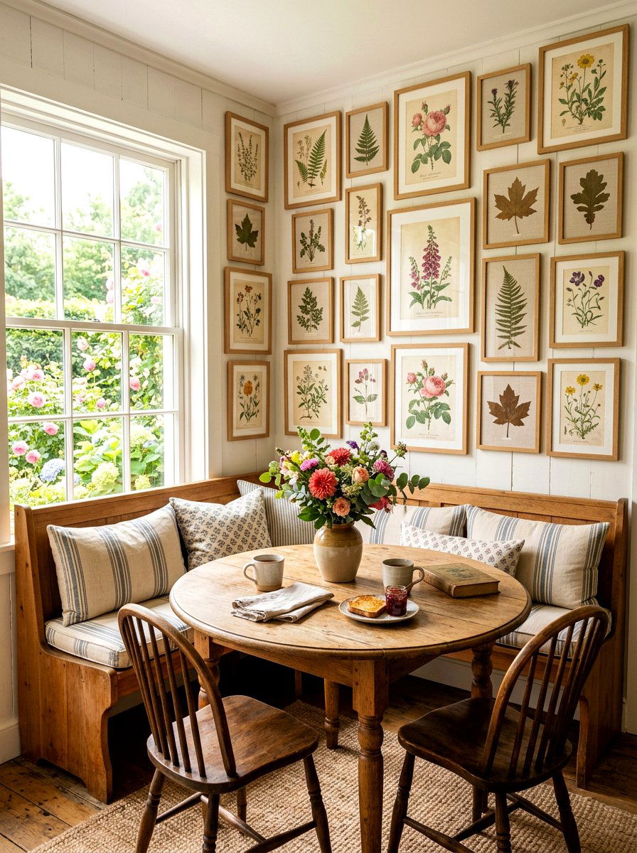 Botanical Print Frame Arrangement - 30 eclectic frame wall ideas