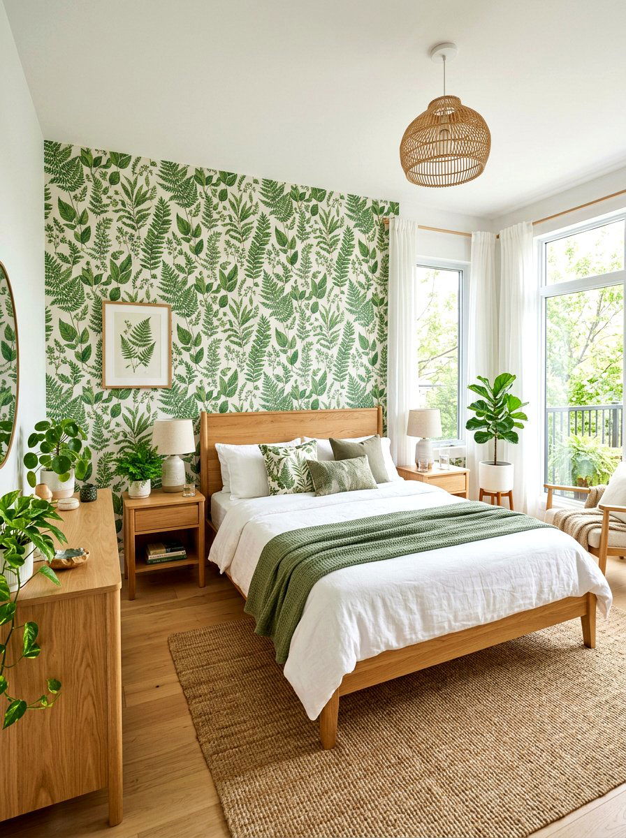 Botanical Print Wallpaper - 30 removable wallpaper room ideas
